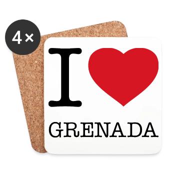 I LOVE GRENADA - Untersetzer (4er-Set) - Weiß - Vorne