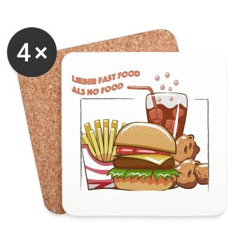 lieber Fast Food als no Food - Untersetzer (4er-Set) - Weiß - Vorne