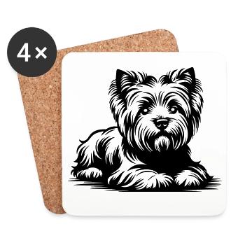 West Highland Terrier - Untersetzer (4er-Set) - Weiß - Vorne
