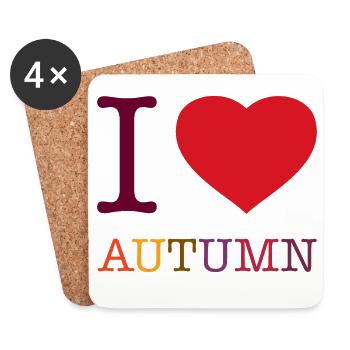 I LOVE AUTUMN - Coasters (set of 4) - white - Front