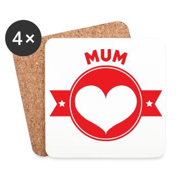 Maman d'Amour - Mother's Day - Coasters (set of 4) - white - Front