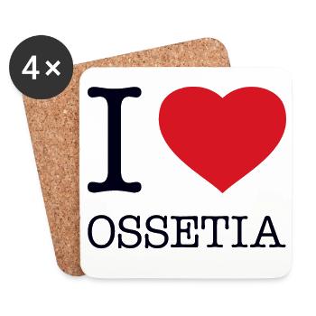 I LOVE OSSETIA Ossetien - Untersetzer (4er-Set) - Weiß - Vorne