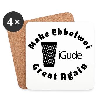 iGude Geripptes Great Again Ebbelwoi - Untersetzer (4er-Set) - Weiß - Vorne