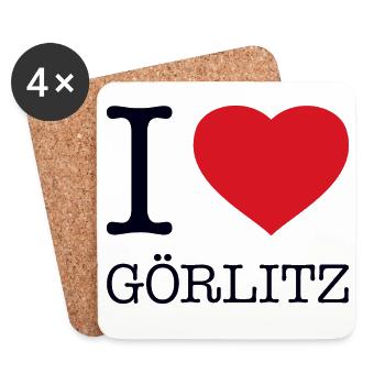 I LOVE GÖRLITZ - Coasters (set of 4) - white - Front