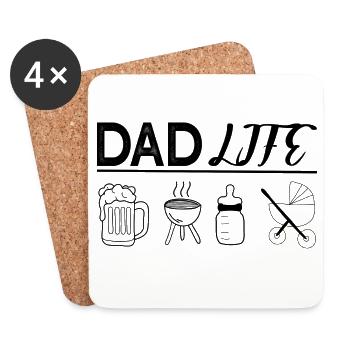 Dad Life – Humorvolles und Authentisches Papa Desi - Untersetzer (4er-Set) - Weiß - Vorne