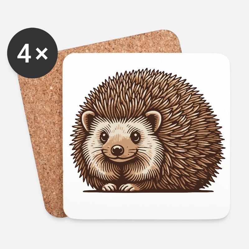 Igel - Untersetzer (4er-Set) - Weiß