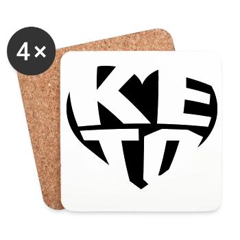 KETO Ketose Herz - Untersetzer (4er-Set) - Weiß - Vorne