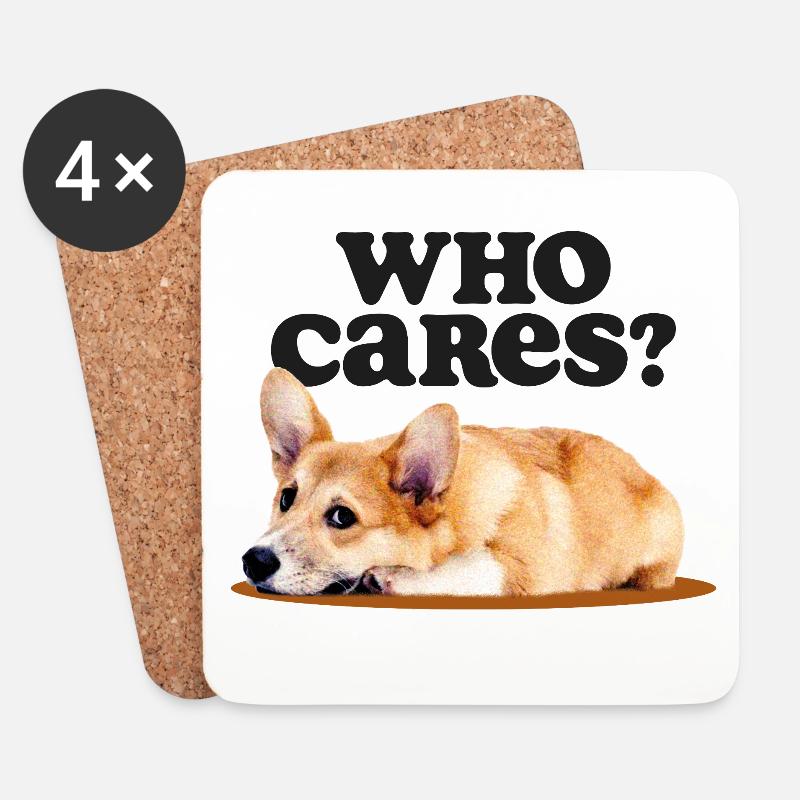 Corgi Apathy Club - Untersetzer (4er-Set) - Weiß