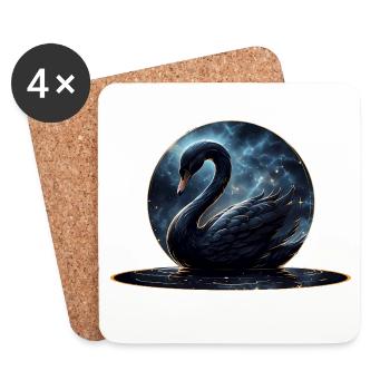 Galactic Grace : Le Cygne Noir - Dessous de verre (lot de 4) - blanc - Devant