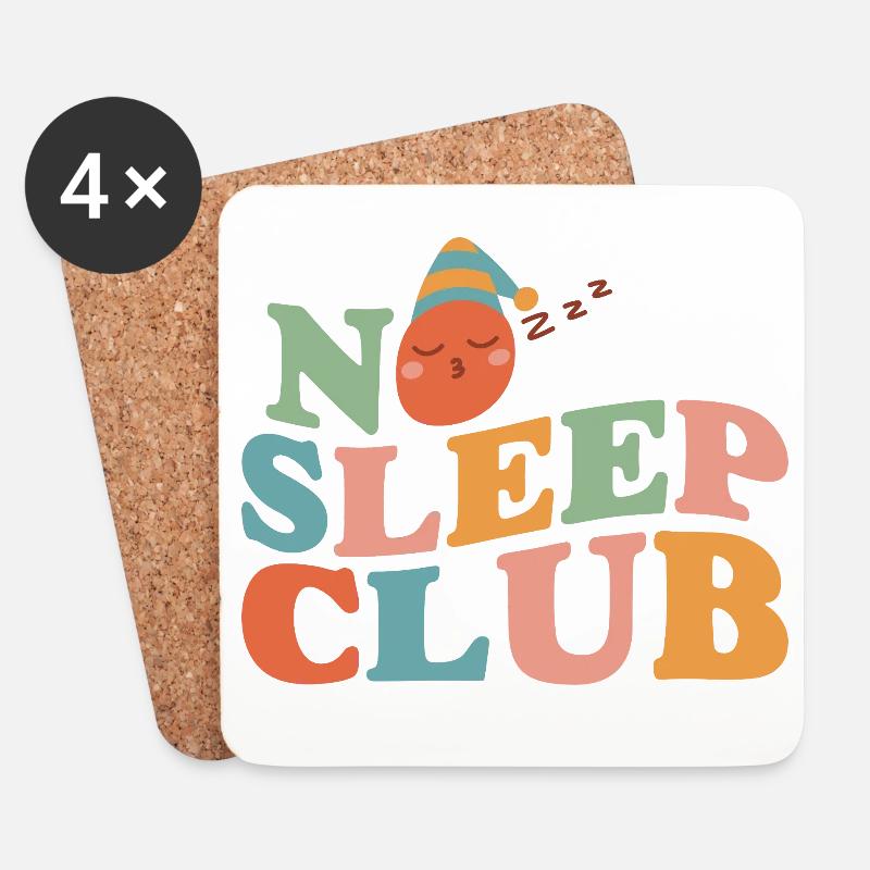 No Sleep Club Eltern-Edition - Untersetzer (4er-Set) - Weiß