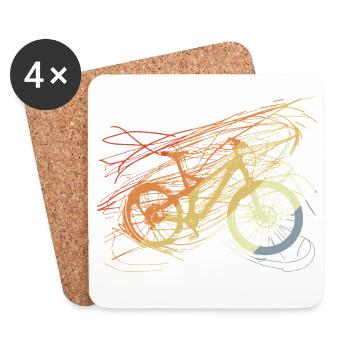Fahrrad Skizze Vintage - Untersetzer (4er-Set) - Weiß - Vorne