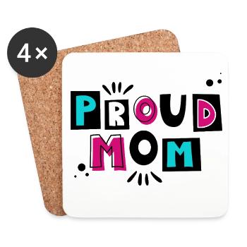 Stolze Mama - Das ideale Geschenk für Mütter - Untersetzer (4er-Set) - Weiß - Vorne