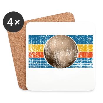 N’oubliez jamais Pluton Rétro Astronomie Espace Vintage - Dessous de verre (lot de 4) - blanc - Devant