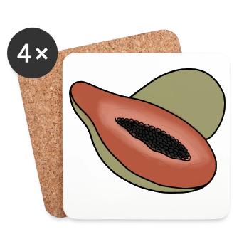 Delicious Fruit Papaya - Coasters (set of 4) - white - Front