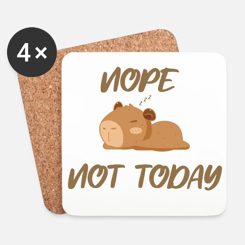 Nope not today capybara - Untersetzer (4er-Set) - Weiß