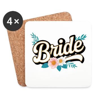 L’équipe de la mariée ! Personnalisable - Dessous de verre (lot de 4) - blanc - Devant