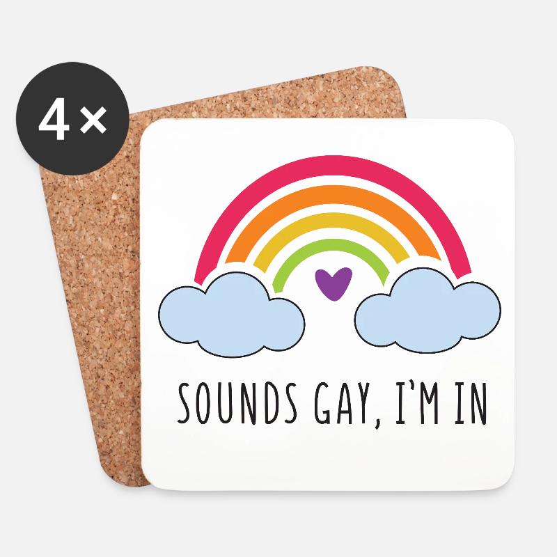LGBT Pride Month - Klingt schwul, ich bin dabei - Untersetzer (4er-Set) - Weiß