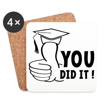 You either passed or you passed it, diploma. - Coasters (set of 4) - white - Front