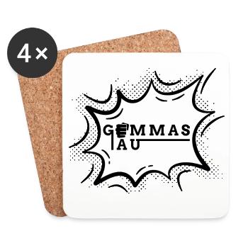 Gemmas au - let's tackle it - Coasters (set of 4) - white - Front