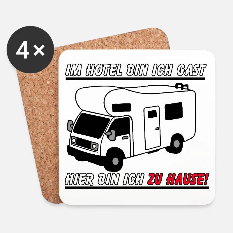 Wohnmobil , Reisemobil zu Hause .................. - Untersetzer (4er-Set) - Weiß