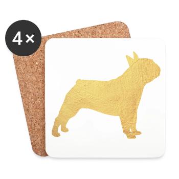 Carlin Or Chien Animal Love Deluxe Chien Wauwau Woof - Dessous de verre (lot de 4) - blanc - Devant