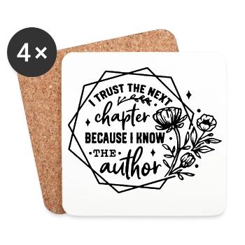 I Trust The Next Chapter Author - Coasters (set of 4) - white - Front