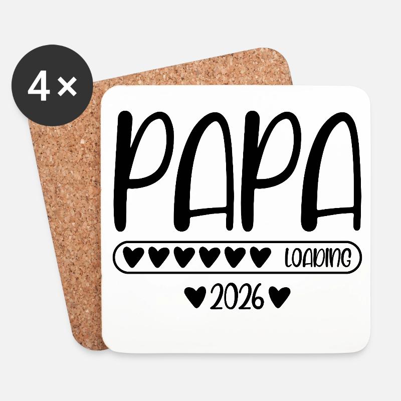 Papa 2026 loading - Untersetzer (4er-Set) - Weiß