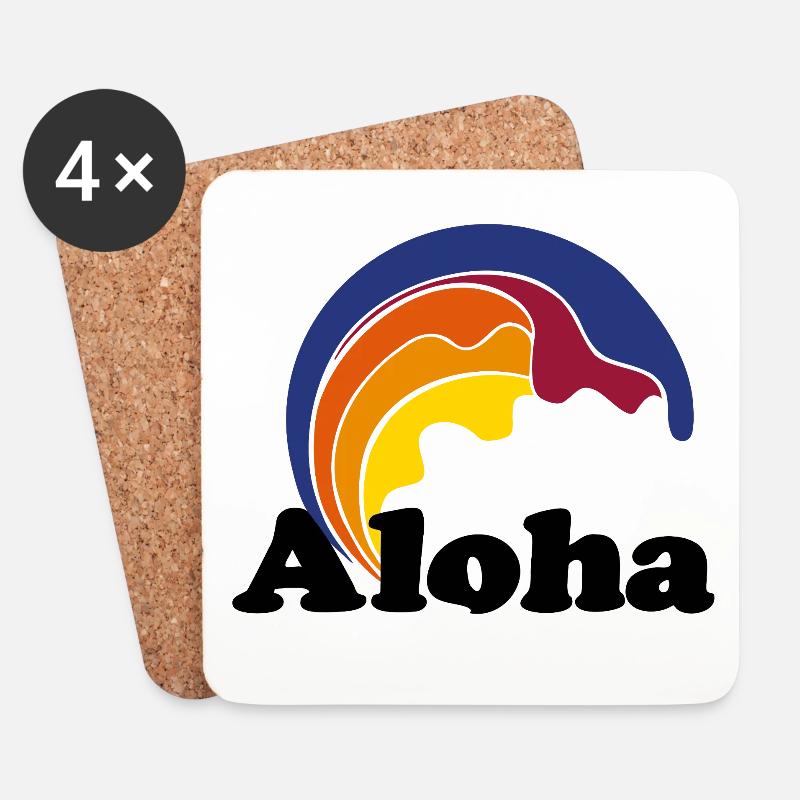 Aloha - Untersetzer (4er-Set) - Weiß