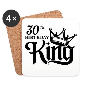Roi du 30e anniversaire - Dessous de verre (lot de 4) - blanc - Devant