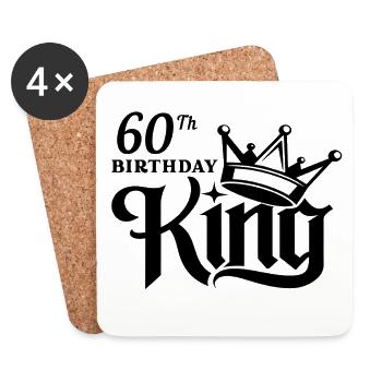 König zum 60. Geburtstag - Untersetzer (4er-Set) - Weiß - Vorne
