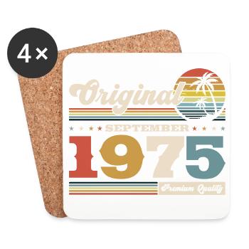 50th birthday Original September 1975 - Coasters (set of 4) - white - Front