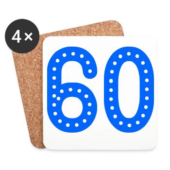 60. 60 JAHRE. 60-JÄHRIGES JUBILÄUM. 60. GEBURTSTAG. - Untersetzer (4er-Set) - Weiß - Vorne