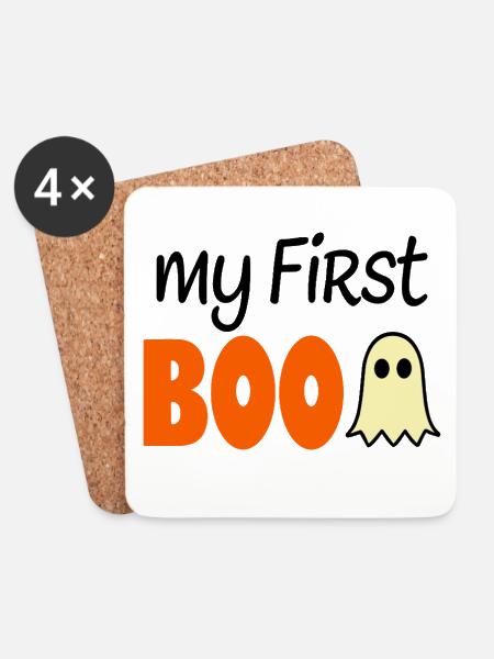 My First Boo - Halloween Baby Spruch - Untersetzer (4er-Set) - Weiß
