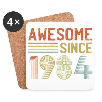 Retro Year Anniversary Logo Design - Coasters (set of 4) - white - Front