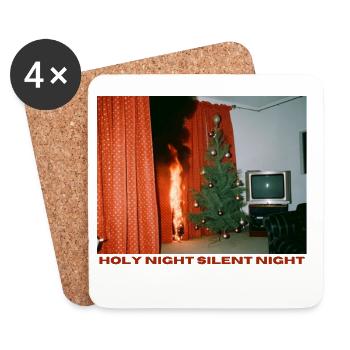 Noël chaotique - Dessous de verre (lot de 4) - blanc - Devant