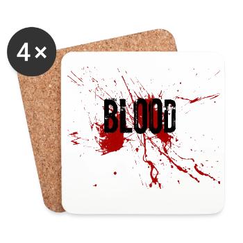 Blutiger Splatter Schriftzug - Untersetzer (4er-Set) - Weiß - Vorne