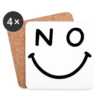 NO Smile - Untersetzer (4er-Set) - Weiß - Vorne