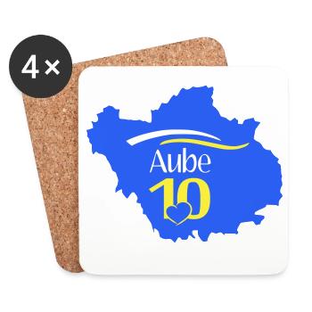 Aube 10 Carte Regionale Coeur - Untersetzer (4er-Set) - Weiß - Vorne