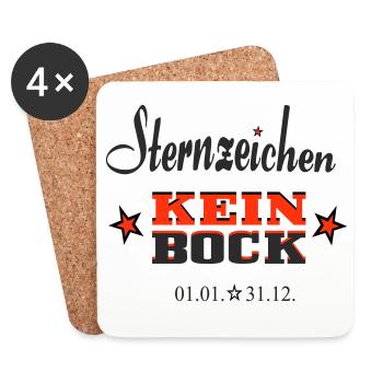 Asterisk Kein Bock Annual Calendar - Coasters (set of 4) - white - Front