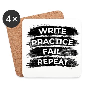 Citation de motivation sur la trompette - Dessous de verre (lot de 4) - blanc - Devant