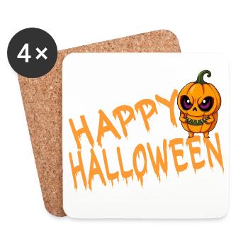 Halloween Pumpkin Happy halloween - Coasters (set of 4) - white - Front