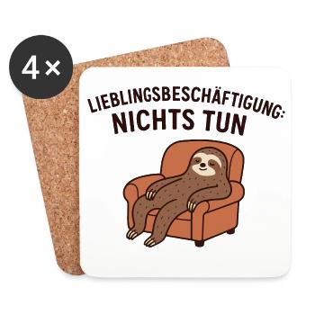 Lieblingsbeschäftigung Nicht tun - Untersetzer (4er-Set) - Weiß - Vorne