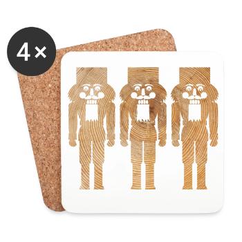 3 casse-noisette en bois Noël symbole de décoration de l’Avent - Dessous de verre (lot de 4) - blanc - Devant