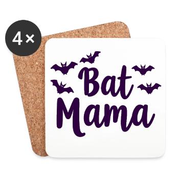 Bat Mama – Bat Mother Statement - Coasters (set of 4) - white - Front
