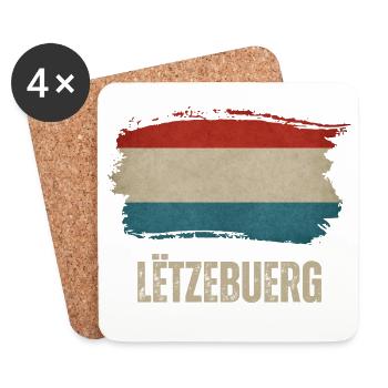 Flag of Luxembourg, I love Luxembourg - Coasters (set of 4) - white - Front