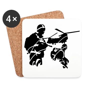 army - Coasters (set of 4) - white - Front
