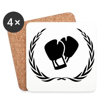 Boxing Gloves Wreath - Coasters (set of 4) - white - Front