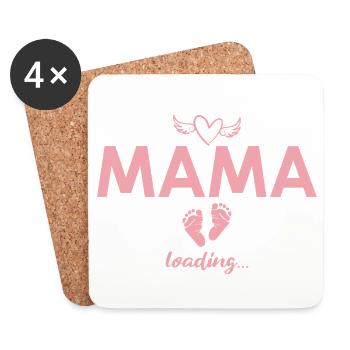 Mutter 2026 Schwangerschaftsankündigung Mama - Untersetzer (4er-Set) - Weiß - Vorne