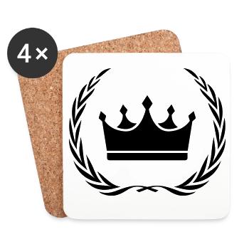 Crown Symbol Wreath - Coasters (set of 4) - white - Front