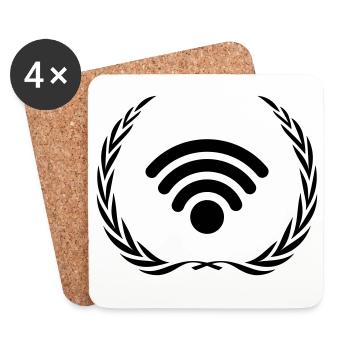 Wi-Fi Internet Wreath - Coasters (set of 4) - white - Front